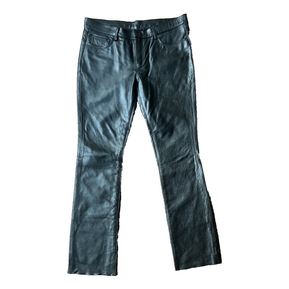 First manufacturing Co First Classics Women's Black Leather Pants 12x33 Open Hem